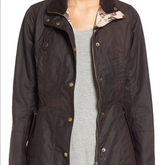 Barbour Holsteiner Waxed Skirt Jacket - size 6 - Picture 4 of 12